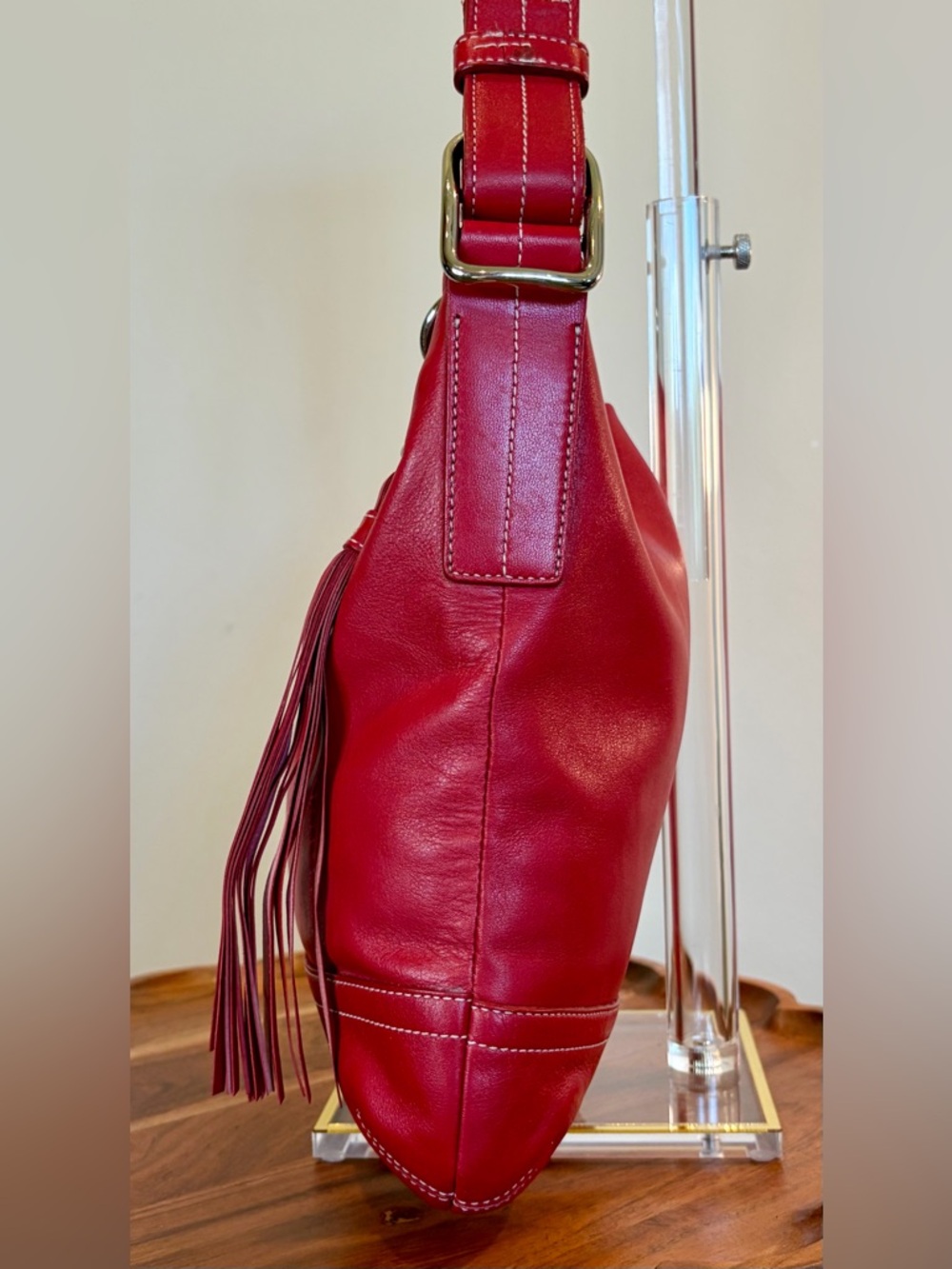 Vintage COACH Legacy Red Leather Shoulder Made in Turkey 1415 EUC - Picture 10 of 17